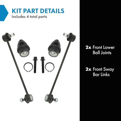 TRQ Front Suspension Kit Ball Joint Sway Bar Stabilizer Link Compatible with 2007-2012 Dodge Caliber 2007-2017 Jeep Compass Patriot - Image 2