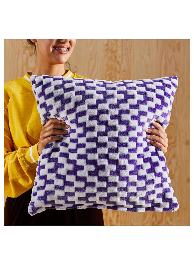 Zaboon Cushion cover, purple/patterned, 50x50 cm - Image 5