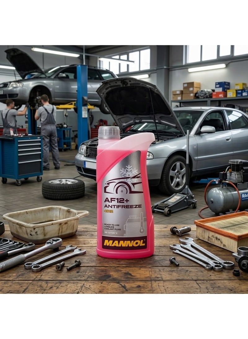MANNOL 4012 AF12 + Antifreeze | Ready to USE | LONGLIFE COOLANT Fluid | Year-Round use | Prevents Deposit | Corrosion | 1 Litre - Image 2