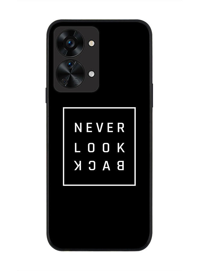 Stylizedd جراب أسود متين بحافة لهاتف OnePlus Nord 2T جراب نحيف ناعم بحواف مطاطية مرنة ومضاد للسقوط وغطاء TPU Gel رفيع - لا تنظر للخلف أبدًا - Image 1