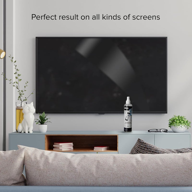 Ekon Screen Spray with Microfibre Cloth 250ml Cleaning Kit for Monitors, Laptops, Cameras, Camcorders, MacBooks, TVs, Smart TVs, Smartphones, Tablets Globally popular universal design - Image 2