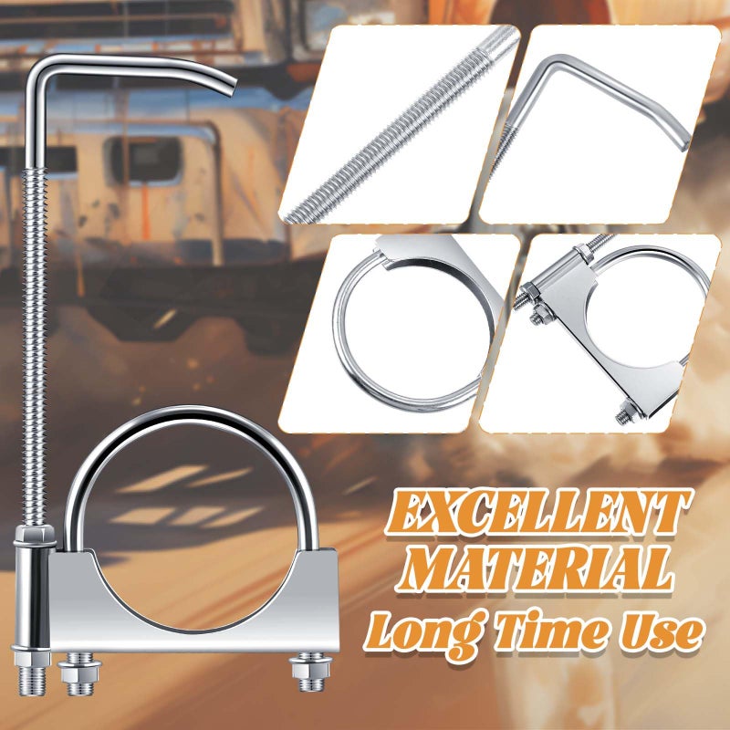 Datanly 1 Pcs 2.5 Inch Universal Exhaust Clamp with Hanger, Made of Heavy-duty Clamp with Rear Muffler Hanger Exhaust Pipe for Cars, Trucks Pipes - Image 3