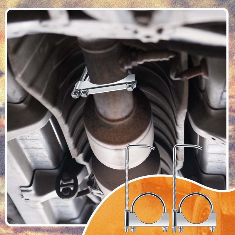 Datanly 1 Pcs 2.5 Inch Universal Exhaust Clamp with Hanger, Made of Heavy-duty Clamp with Rear Muffler Hanger Exhaust Pipe for Cars, Trucks Pipes - Image 4
