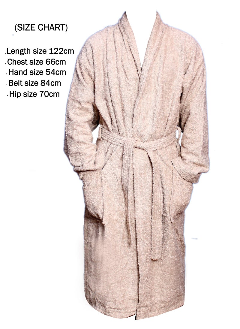 AZM Bathrobe – 400 GSM 100% Cotton Terry Silky Soft Spa Quality Comfort – Shawl Collar & Pocket S/M  - Image 2