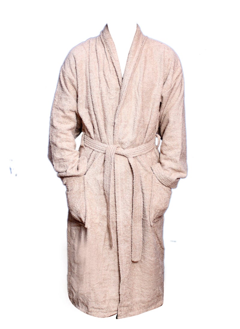 AZM Bathrobe – 400 GSM 100% Cotton Terry Silky Soft Spa Quality Comfort – Shawl Collar & Pocket S/M  - Image 1