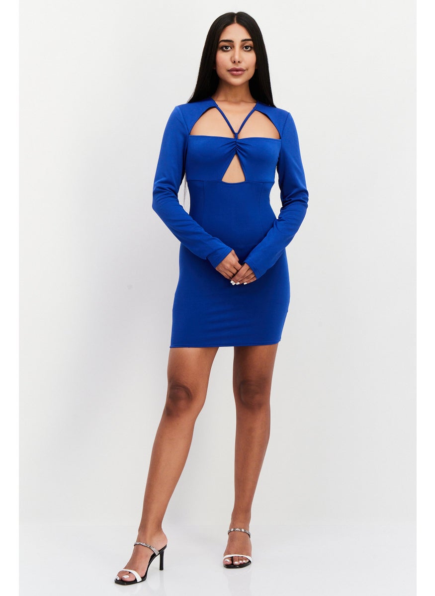 PUBLIC DESIRE Women Plain Mini Dresses, Blue  - Image 2