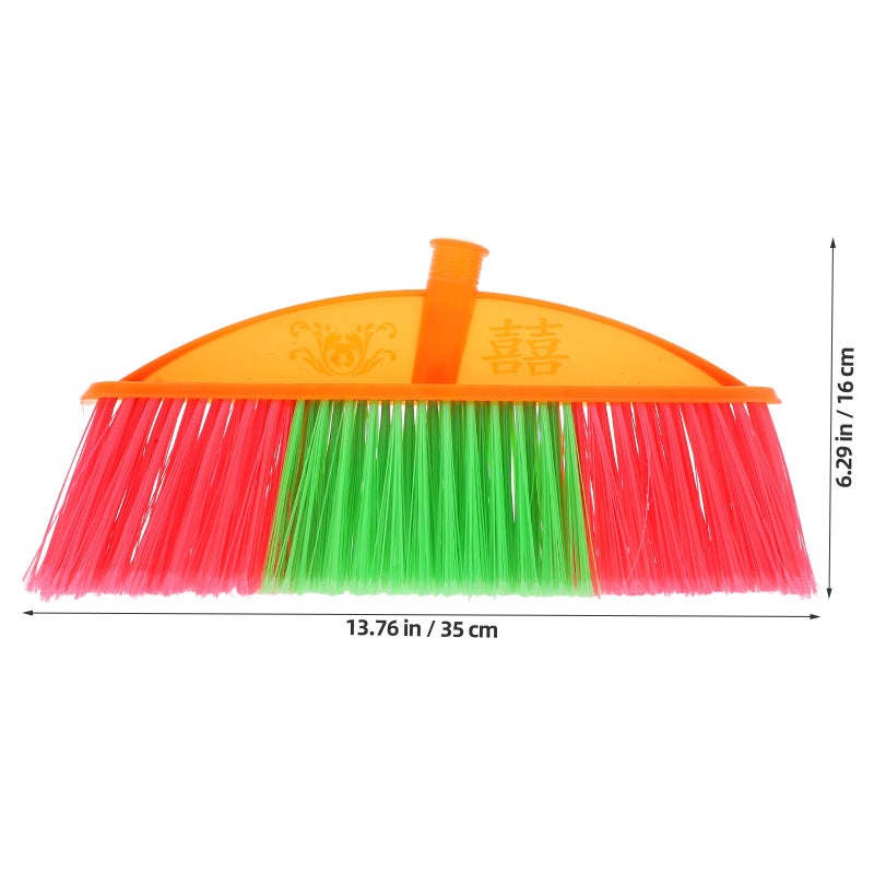 Plastic Broom Head Replacement With Five Row Stiff Bristles For Household Floor Cleaning - Image 3