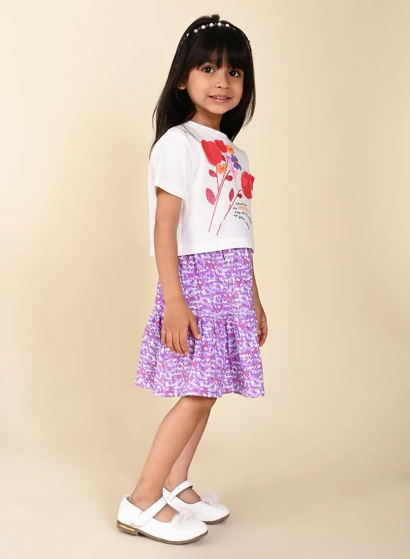 LILPICKS Off White Multi Girls Wear Clothing set