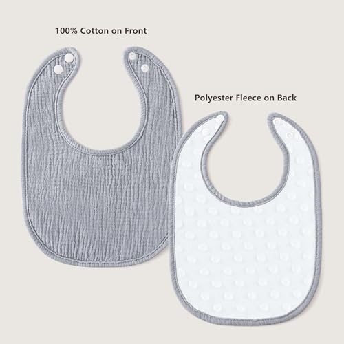 Susurration Muslin Baby Bibs 6 Pack Bandana Drool Bibs,Soft Square Adjustable Baby Drooling Bibs for Unisex Girls & Boys (Multicolor) - Image 2