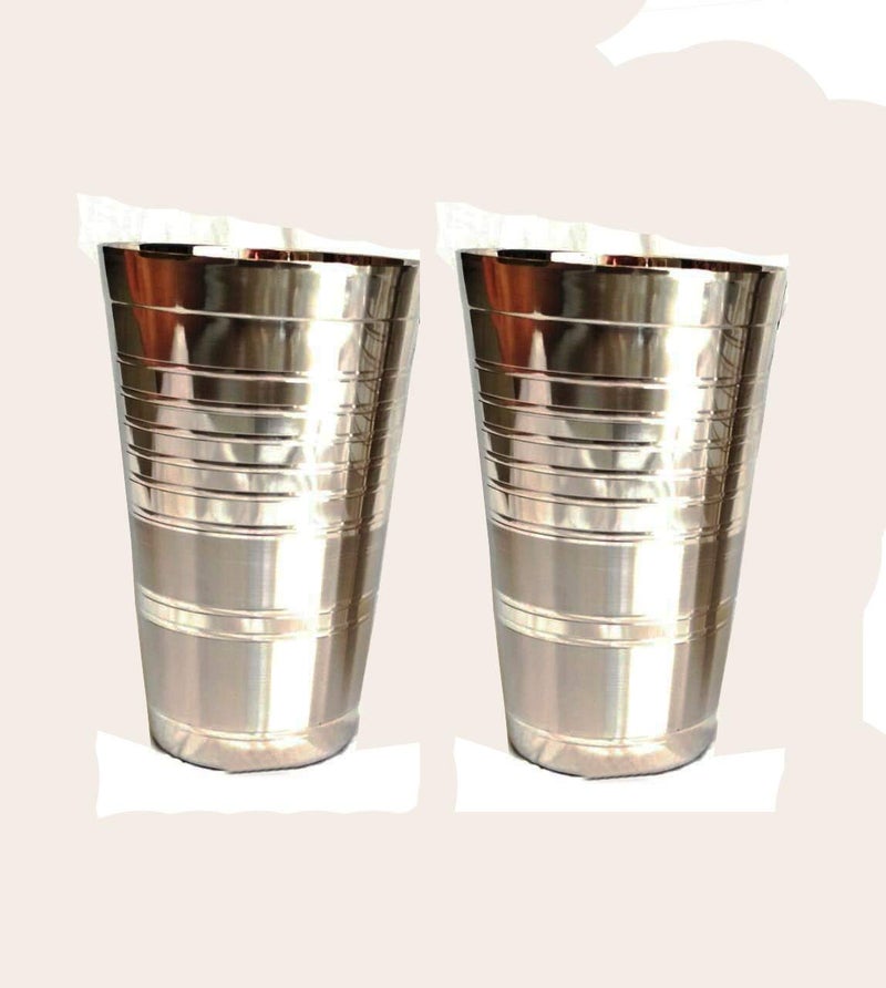 Dharam Paul Traders Heavy Weight Stainless Steel Lassi Glasses Set, Steel lassi Glass Big 500 ml. (Set of 2),Large. - Image 5