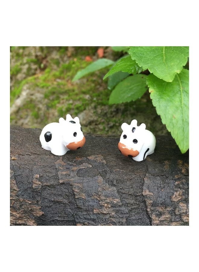 الضفدع الحقيقي بقرة كرتونية صغيرة من الراتينج، منظر طبيعي مصغر، ديكور حديقة بونساي متعدد الألوان 4.2 سم × 3.8 سم/1.65 بوصة × 1.45 بوصة (تقريبًا) سم - Image 3