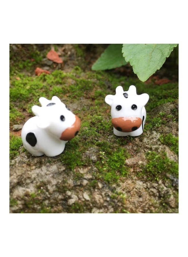 الضفدع الحقيقي بقرة كرتونية صغيرة من الراتينج، منظر طبيعي مصغر، ديكور حديقة بونساي متعدد الألوان 4.2 سم × 3.8 سم/1.65 بوصة × 1.45 بوصة (تقريبًا) سم - Image 2