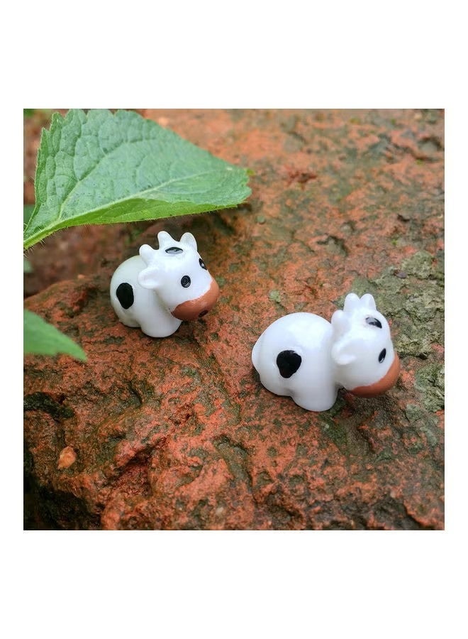 الضفدع الحقيقي بقرة كرتونية صغيرة من الراتينج، منظر طبيعي مصغر، ديكور حديقة بونساي متعدد الألوان 4.2 سم × 3.8 سم/1.65 بوصة × 1.45 بوصة (تقريبًا) سم - Image 5