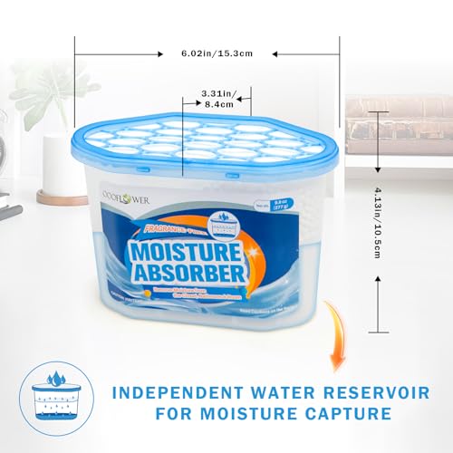OOOFLOWER 3-Pack Moisture Absorber, 9.8 oz (277g), Traps Moisture & Humidity, Portable Dehumidifier for Closets, Bathrooms, Toilets, Study Rooms, RVs, Basements - Image 2
