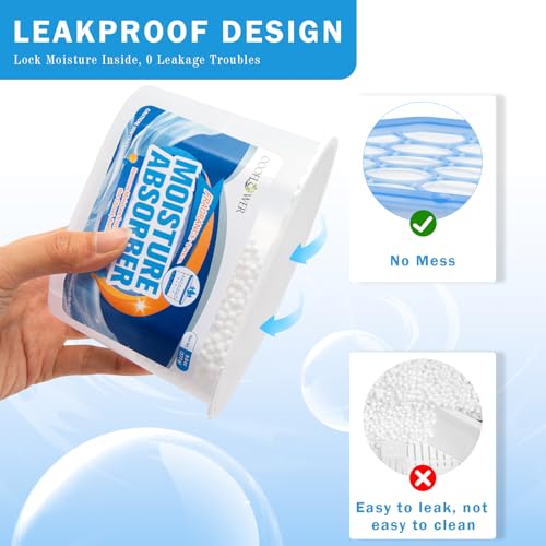 OOOFLOWER 3-Pack Moisture Absorber, 9.8 oz (277g), Traps Moisture & Humidity, Portable Dehumidifier for Closets, Bathrooms, Toilets, Study Rooms, RVs, Basements - Image 4