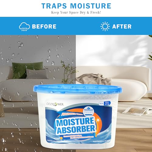 OOOFLOWER 3-Pack Moisture Absorber, 9.8 oz (277g), Traps Moisture & Humidity, Portable Dehumidifier for Closets, Bathrooms, Toilets, Study Rooms, RVs, Basements - Image 5