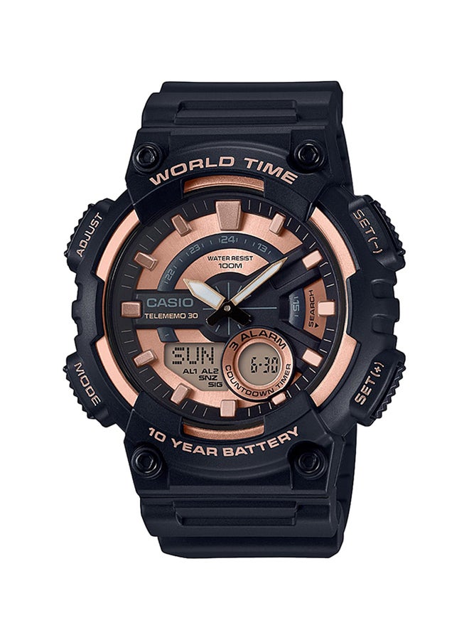 CASIO Men Resin Analog & Digital Watch AEQ-110W-1A3VDF - 47 mm - Black - Image 1