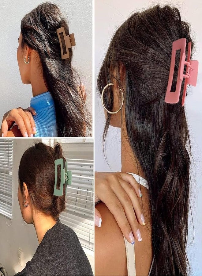 Minta Hair Claw Clips for Women, 3.46’’ Matte Hair Clips, Nonslip Hair Jaw Clips, Jumbo Square Strong Hold Claw Clips for Thick Hair, 4 Pcs Hair Styling Accessories - Image 4