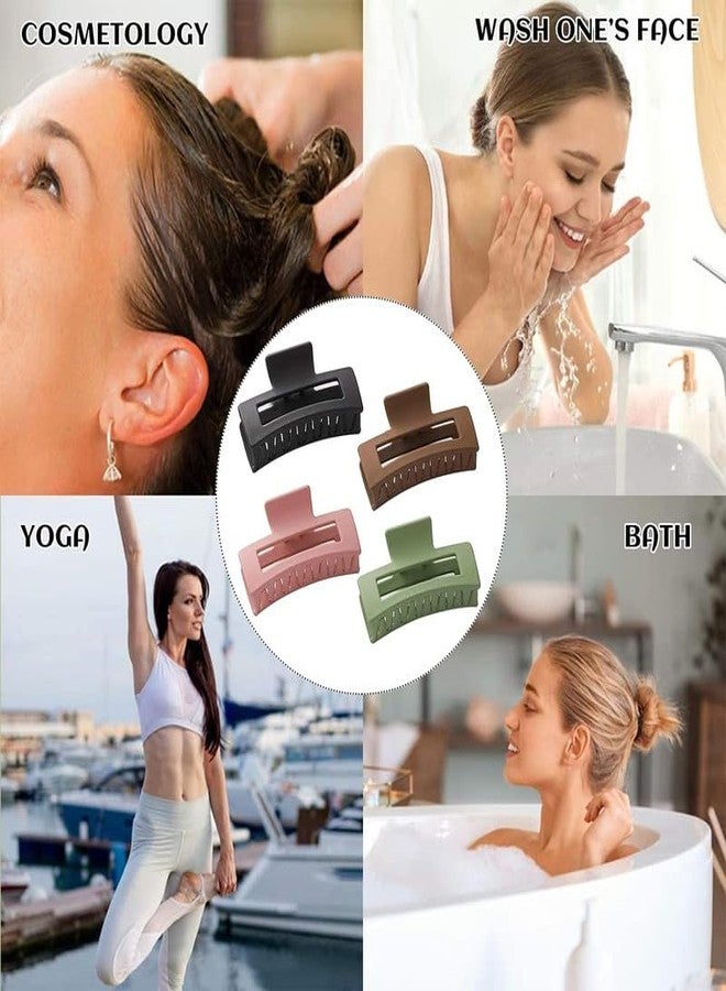 Minta Hair Claw Clips for Women, 3.46’’ Matte Hair Clips, Nonslip Hair Jaw Clips, Jumbo Square Strong Hold Claw Clips for Thick Hair, 4 Pcs Hair Styling Accessories - Image 5
