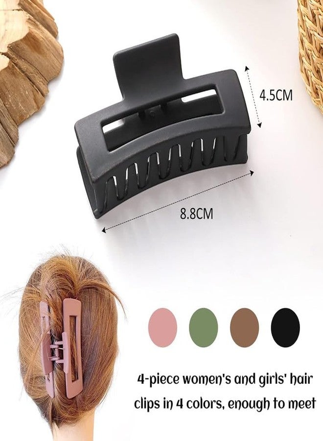 Minta Hair Claw Clips for Women, 3.46’’ Matte Hair Clips, Nonslip Hair Jaw Clips, Jumbo Square Strong Hold Claw Clips for Thick Hair, 4 Pcs Hair Styling Accessories - Image 2