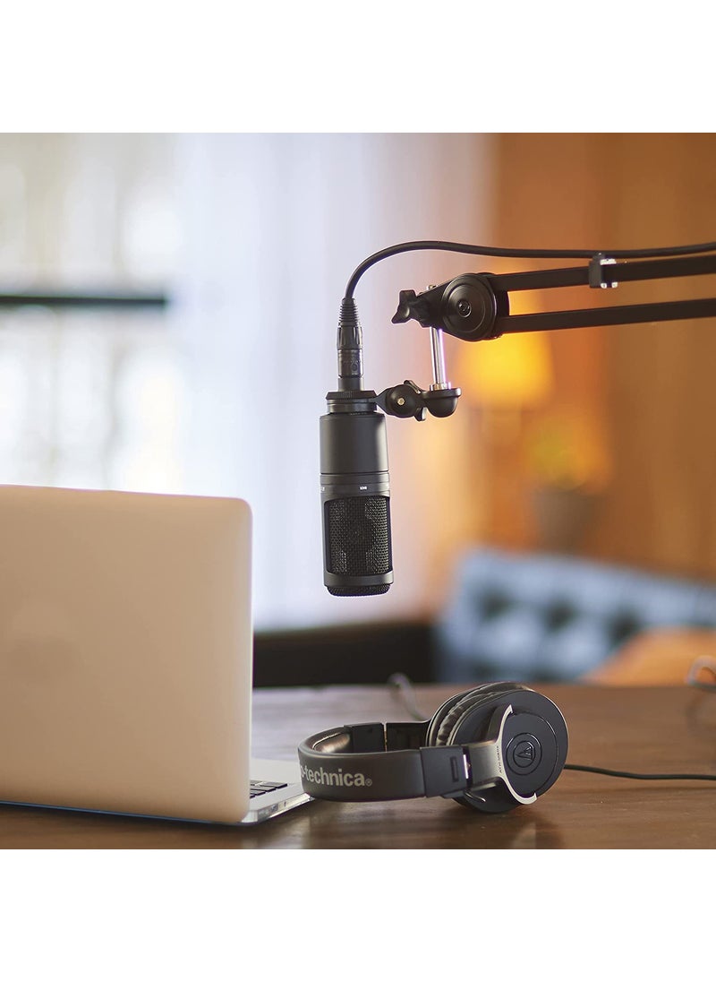 audio-technica Audio-Technica AT2020 Cardioid Condenser Studio XLR Microphone, Ideal for Project/Home Studio Applications,Black  - Image 2