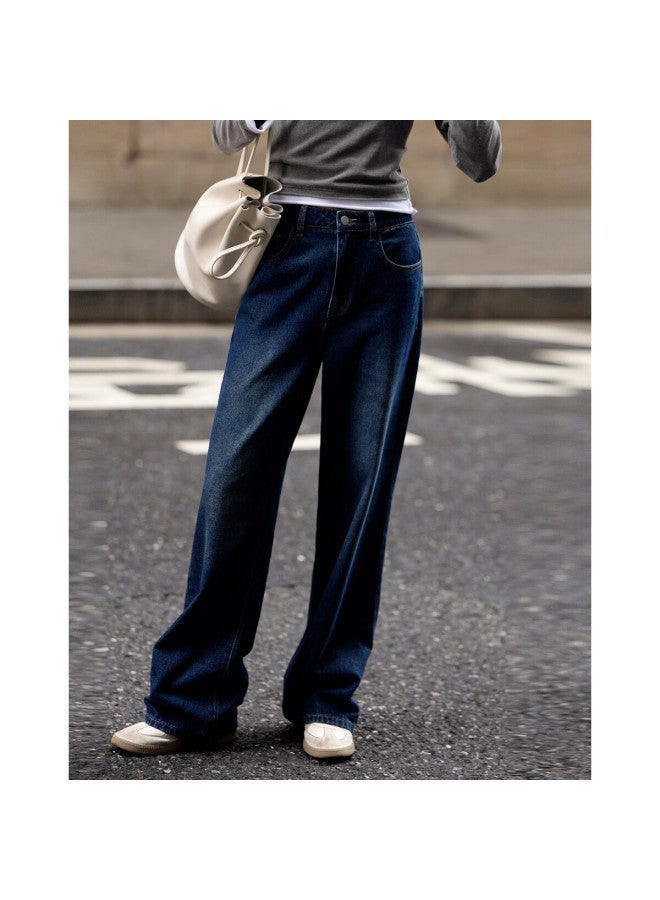 dme Demana Spring Vintage Style Cloud-feel Cotton-brushed Wide-leg Pants, Comfortable, Flattering, Unique Women's Jeans - Image 2