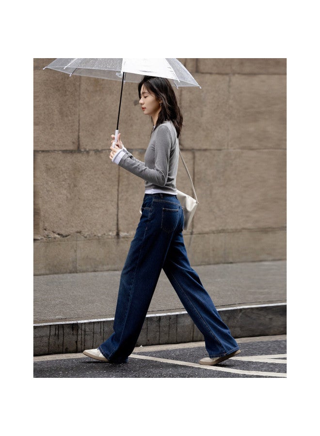 dme Demana Spring Vintage Style Cloud-feel Cotton-brushed Wide-leg Pants, Comfortable, Flattering, Unique Women's Jeans - Image 1