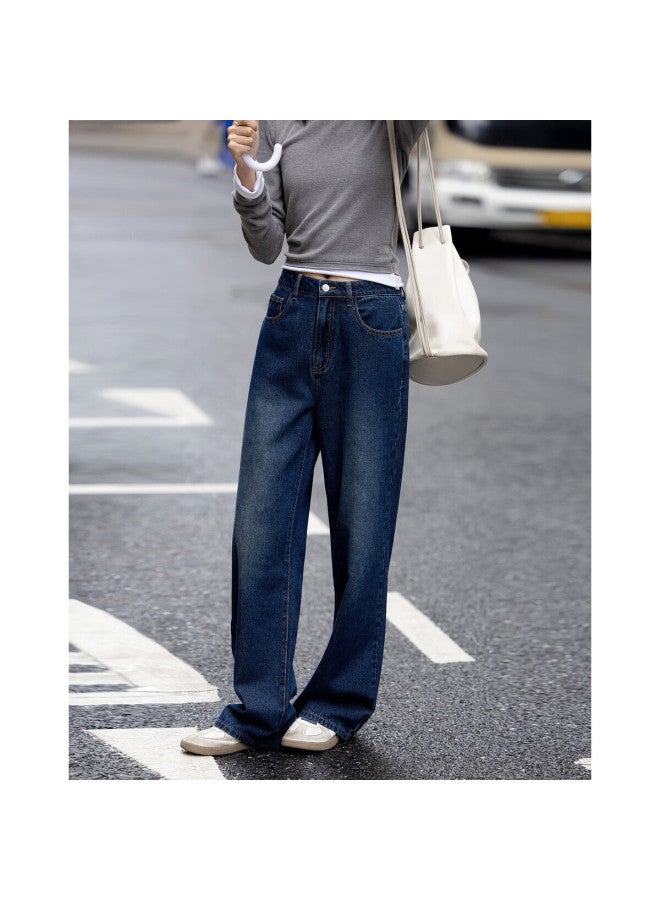 dme Demana Spring Vintage Style Cloud-feel Cotton-brushed Wide-leg Pants, Comfortable, Flattering, Unique Women's Jeans - Image 4