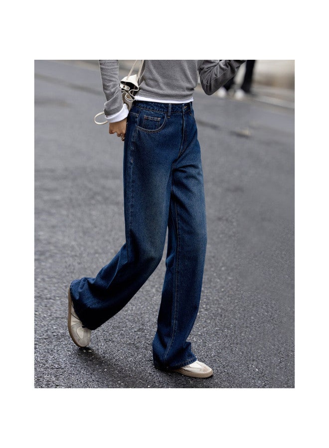 dme Demana Spring Vintage Style Cloud-feel Cotton-brushed Wide-leg Pants, Comfortable, Flattering, Unique Women's Jeans - Image 5