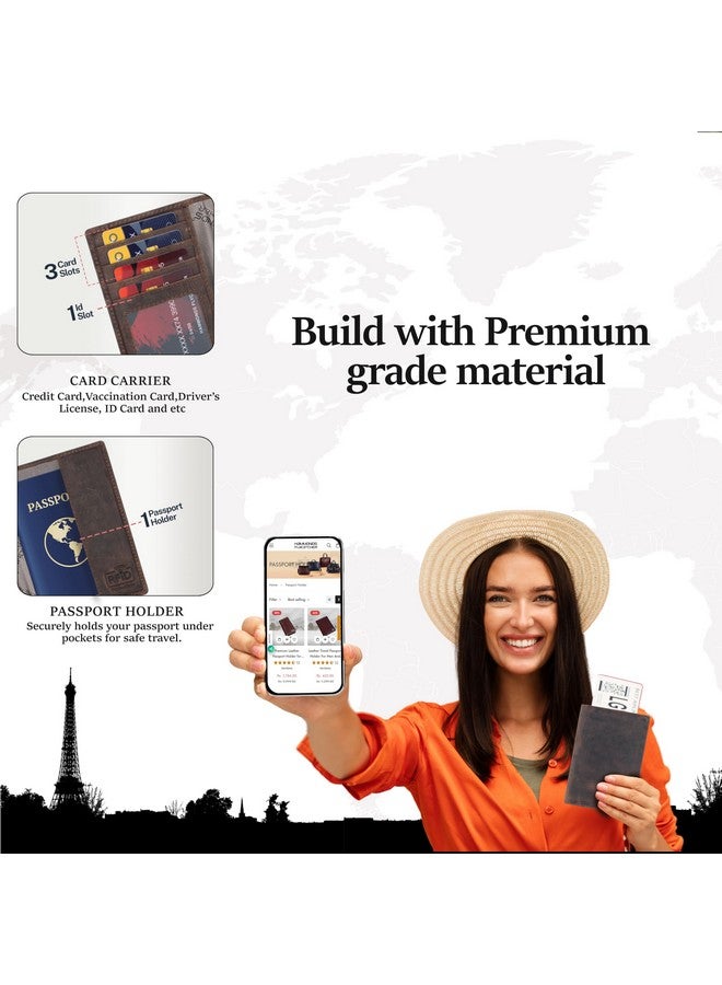 HAMMONDS FLYCATCHER Genuine Leather Passport Cover for Men, Passport Cover for Women, RFID Passport Holder for Men Travel Accessories for Men, Passport Bag for Men, 3 ATM Card Slots - Rustic Walnut - Image 4