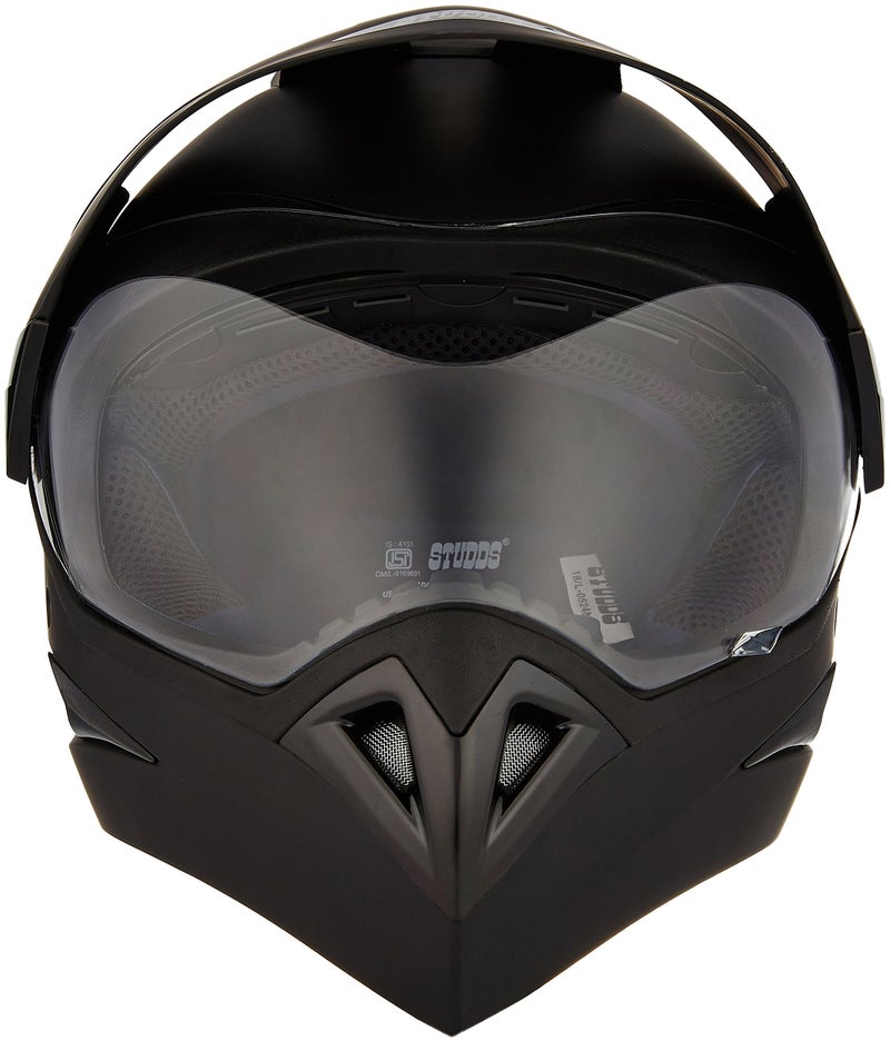 Studds Motocross Plain Full Face Helmet with Plain Visor (Matt Black, L) - Image 3