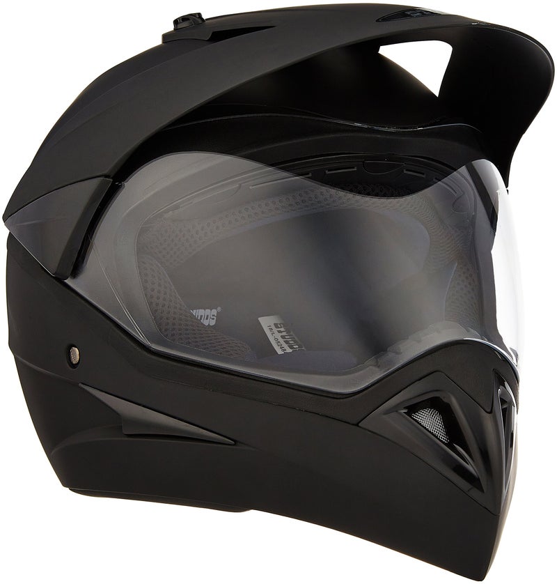 Studds Motocross Plain Full Face Helmet with Plain Visor (Matt Black, L) - Image 5