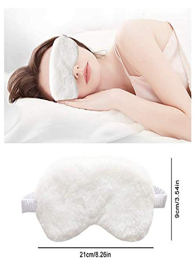 EleCharm New Faux Fur Eye Mask 2PCS Soft Smooth Plush Satin Nap Eye Cover Sleeping Blindfold (Grey White - Image 5