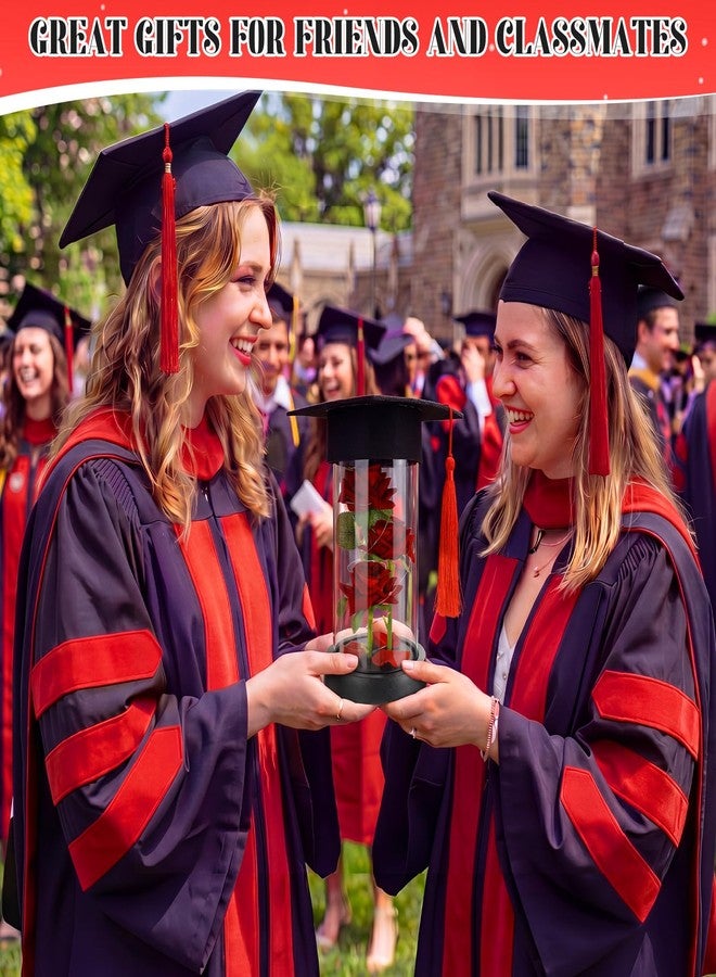 Threehoney 2026 Graduation Rose in Dome with LED Light and Grad Cap, Light up Artificial Red Rose in Shatterproof Clear Dome, Class of 2026 High School College Grad Gifts with Window Box - Image 5