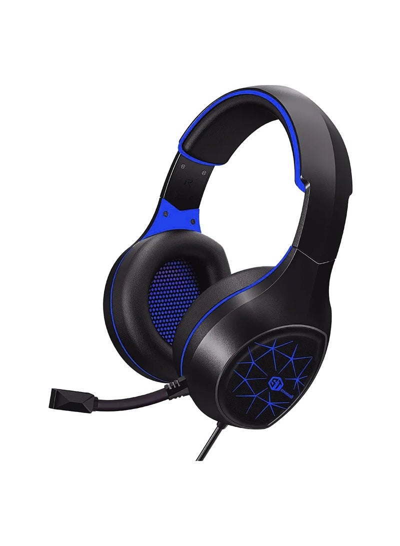 ENVIRONMENTAL Environmental Noise Cancellation Smart Headphones – Wireless Over-Ear Headset with ENC Technology, Deep Bass & Comfortable Design for Music & Gaming (Black/Blue) - Image 1