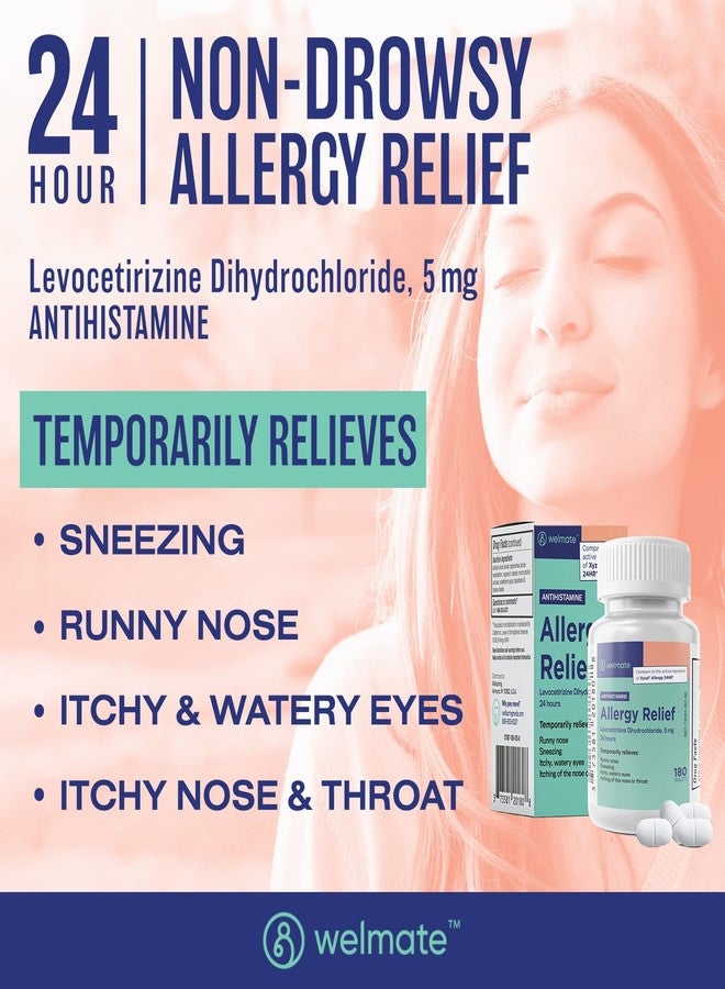 WELMATE - Levocetirizine Dihydrochloride 5mg (180 ct) - Allergy Medicine - 24 Hours - Antihistamine - Allergy Pills - Over-the-Counter Medication - Image 3