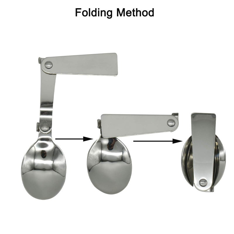 Maydahui Folding Spoon And Fork Sus 18/10(304)Stainless Steel Salad Spork Portable For Thermos And Travel (Pack Of 6) - Image 2