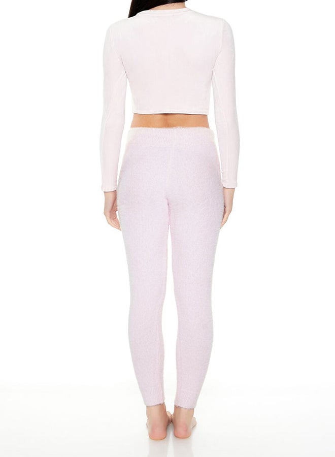 FOREVER 21 Fuzzy Sweater-Knit Joggers - Image 4