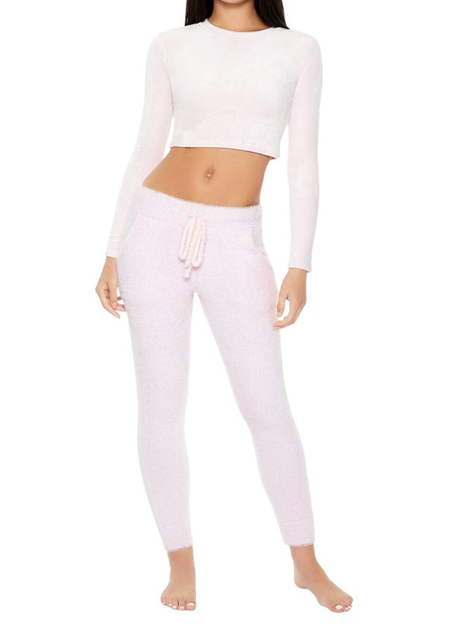 FOREVER 21 Fuzzy Sweater-Knit Joggers - Image 1