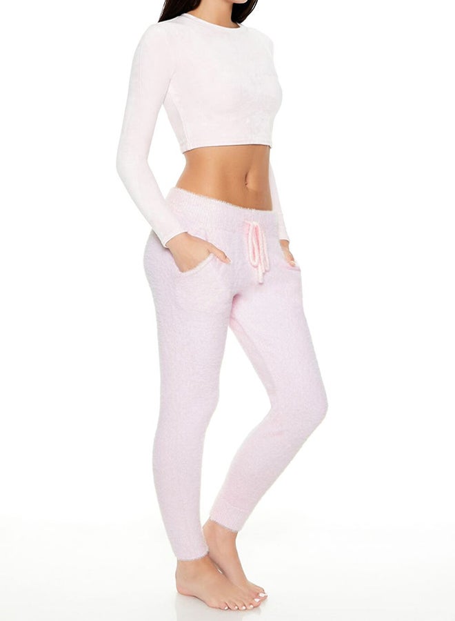 FOREVER 21 Fuzzy Sweater-Knit Joggers - Image 3