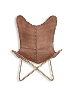 THE CHARMIKA THE CHARMIKA Premium Outdoor Chair Lounge Chair Genuine Leather Relaxing Chair Brown Leather Chair Beach Chair HomeOffice Chair Vintage Style Chair Arm Rest Chair TC112 