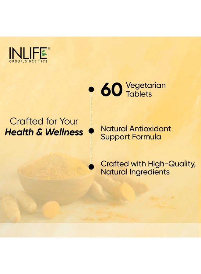 Inlife أقراص إنلايف الكركمين مع البيبيرين | 95% كركومينويد مع مسحوق جذر الكركم | مضاد للأكسدة ومضاد للالتهابات | مستخلص الكركم والزنجبيل، 1605 ملغ - 60 قرص (عبوة من 1) - Image 5