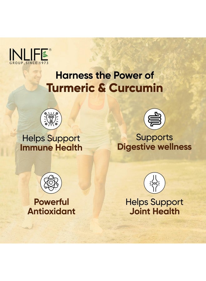 Inlife أقراص إنلايف الكركمين مع البيبيرين | 95% كركومينويد مع مسحوق جذر الكركم | مضاد للأكسدة ومضاد للالتهابات | مستخلص الكركم والزنجبيل، 1605 ملغ - 60 قرص (عبوة من 1) - Image 3