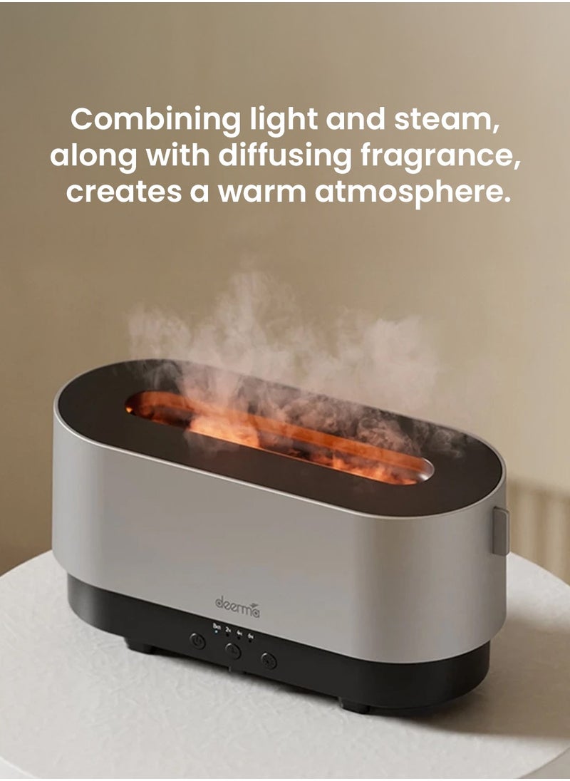 Deerma 3-in-1 Aroma Air Diffuser 300ml Ultrasonic Humidifier with Essential Oil Function, Flame Effect LED Light, Adjustable Timer, Quiet Mist for Bedroom, Office, Home  - Image 3