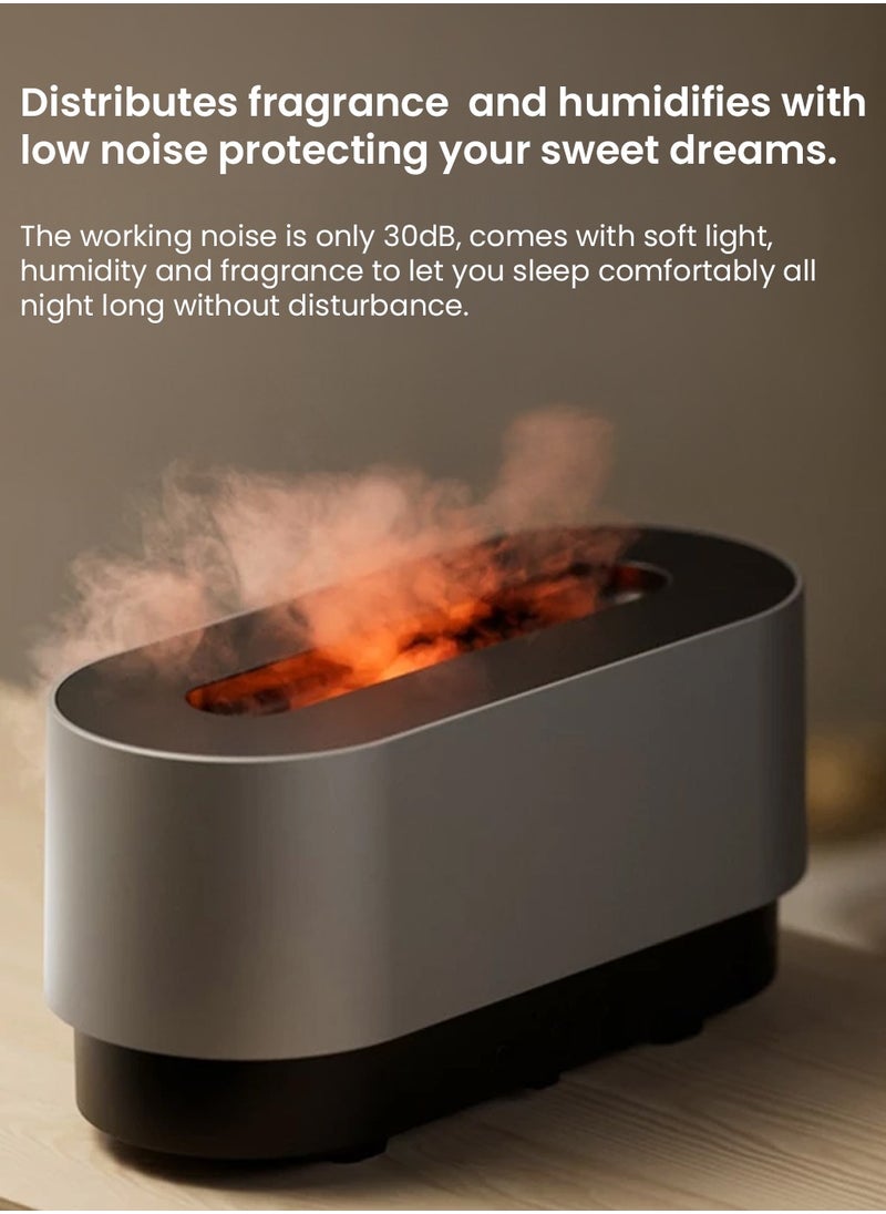 Deerma 3-in-1 Aroma Air Diffuser 300ml Ultrasonic Humidifier with Essential Oil Function, Flame Effect LED Light, Adjustable Timer, Quiet Mist for Bedroom, Office, Home  - Image 2