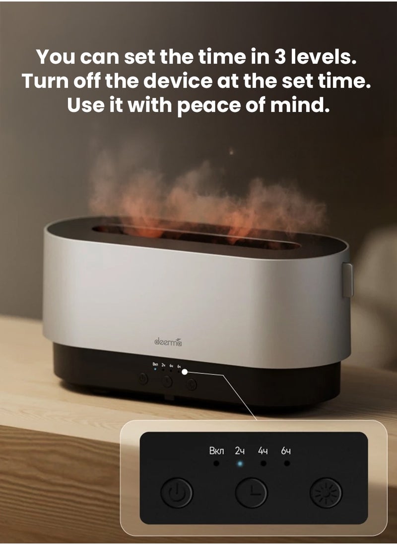 Deerma 3-in-1 Aroma Air Diffuser 300ml Ultrasonic Humidifier with Essential Oil Function, Flame Effect LED Light, Adjustable Timer, Quiet Mist for Bedroom, Office, Home  - Image 5