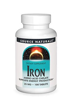 Source Naturals Source Naturals Iron Chelate , Blood Cells , 100 Tablets, 25 mg 
