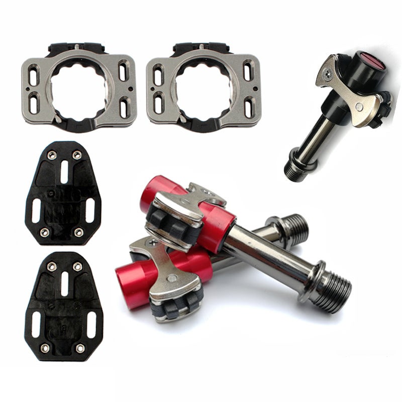 Generic Ultralight Road Bike Self-Locking Pedals with Cleats Black