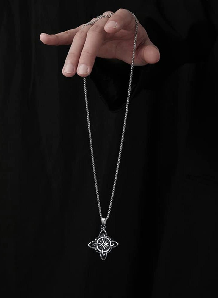 SOLARAE Witches Knot Necklace, Celtic Knot Pendant with Triquetra Trinity - Image 4