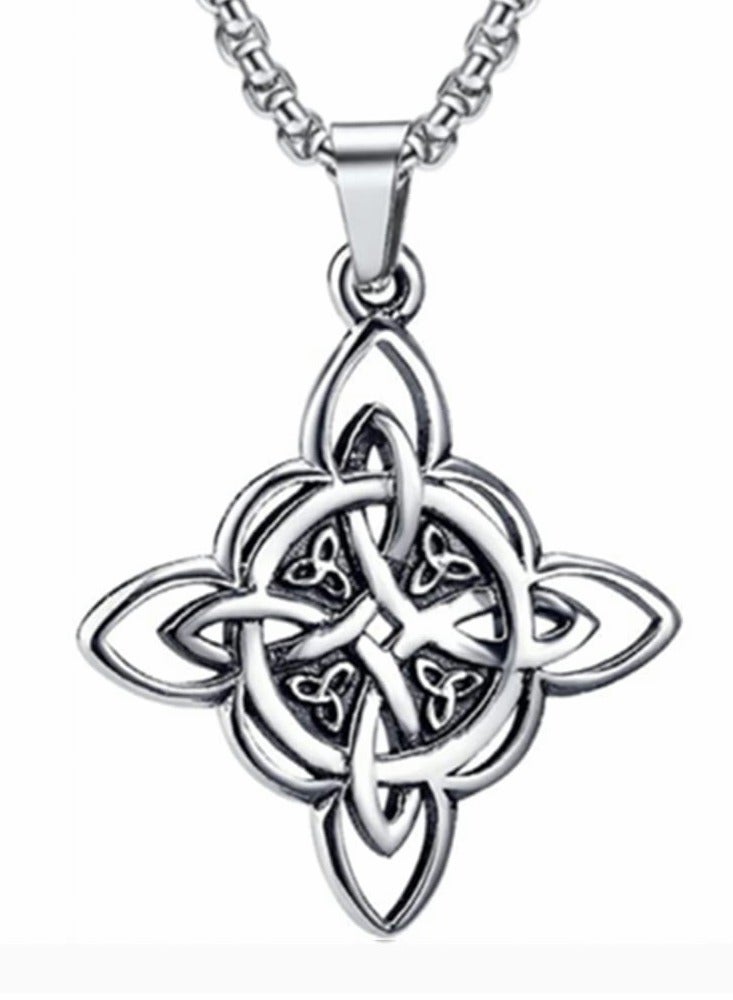 SOLARAE Witches Knot Necklace, Celtic Knot Pendant with Triquetra Trinity - Image 1